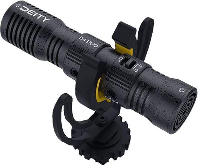 Deity V-Mic D4 Duo Dual Capsule Cardioid Microphone Camera-Mount Shotgun Mic Dual Mono/Stereo Recording Plug and Play with Rycote Shockmount for DSLR Camcorder Smartphone
