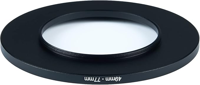 49mm to 77mm Step-Up Ring Filter Adapter for All Brands UV ND CPL Metal Ring Step-Up Rings Adapter Filter (49mm-77mm)