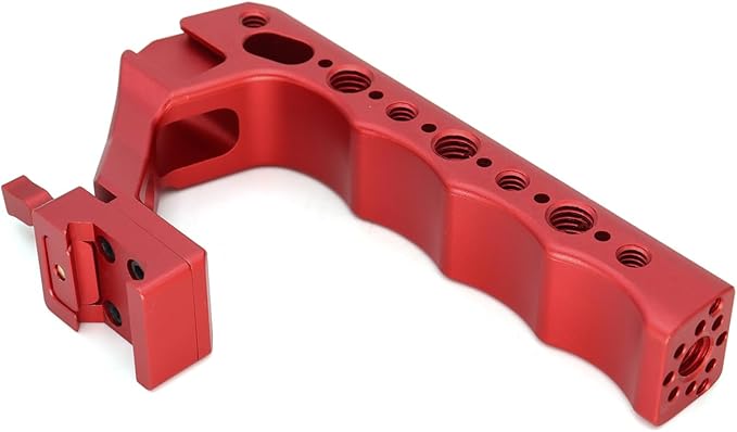 SZYingXian NATO Top Handle, Quick Release NATO Grip with 4 Cold Shoe Adapters for DSLR Camera Cage, Universal Top Handle with 3/8-16 and 1/4-20 Thread Holes (Red)