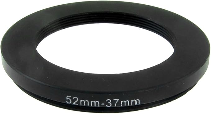 uxcell Metal Step Down Ring, 52mm-37mm Camera Lens Filter Ring Adapter Aluminum Filter Adapter 52mm to 37mm for Camera Lenses Hood, 1pc Black