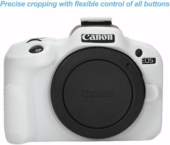 Pocoukate Case for Canon EOS R100 Camera, Soft Silicone Protective Cover Skin with EOS R100 Screen Protector Accessories for EOS R100 Mirrorless Camera Silicone Case - White