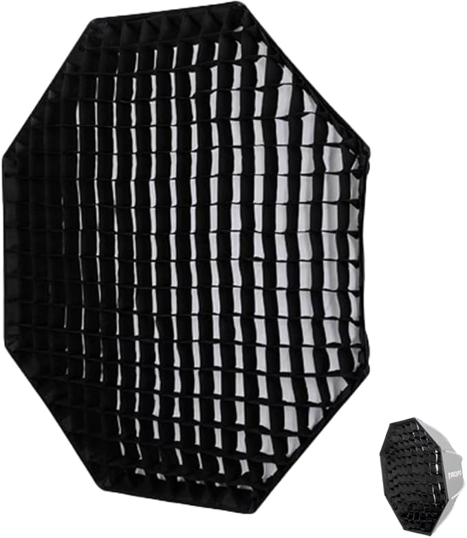Honeycomb Grid for 65cm/26 Octagonal Softbox - Portable Light Control Grid Compatible (Black, Grid Only)