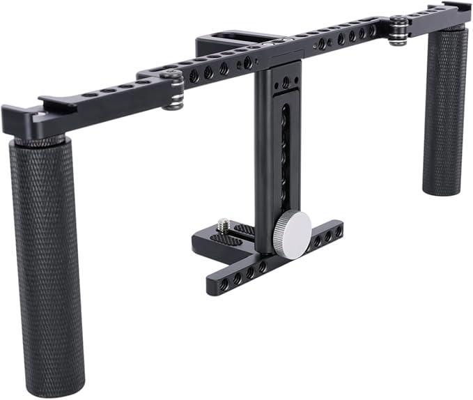NICEYRIG Directors' Monitor Cage for LCD Monitor 5’’ to 7’’ Wireless Monitoring, Comfortabl Handheld Shooting Kit with Adjustable Handles, 1/4'' & 3/8'' Thread for Camera Accessories - 575