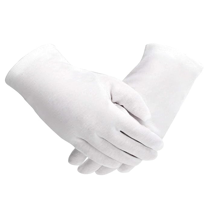 ENPOINT 20 Pairs Archival Photo Gloves, White Work Gloves for Art Handling Working Photography Cloth Gloves Liners Bulk for Handling Jewelry, Film, Photo, Coin Collectors, Metal Inspection Men & Women