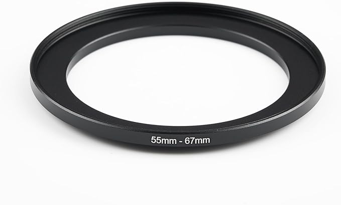 55mm to 67mm Step-Up Ring Filter Adapter,for All Brands UV ND CPL, Metal Ring Step-Up Rings Adapter Filter (55mm-67mm)