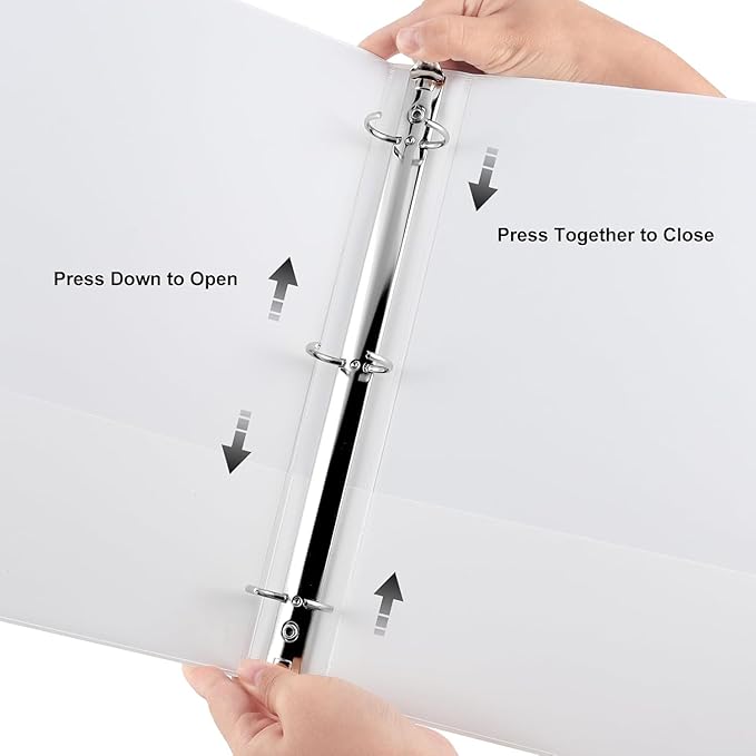 CIXILDTS 1.5-inch Round Ring Binder, Durable 1.5" 3 Ring Binder Fit Letter Size Paper, White, 36-Pack