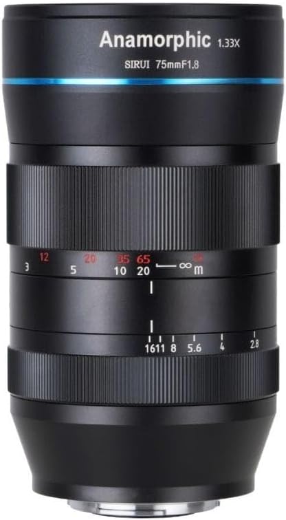 SIRUI 75mm F1.8 1.33X APS-C Anamorphic Lens for X Mount, Blue Flare