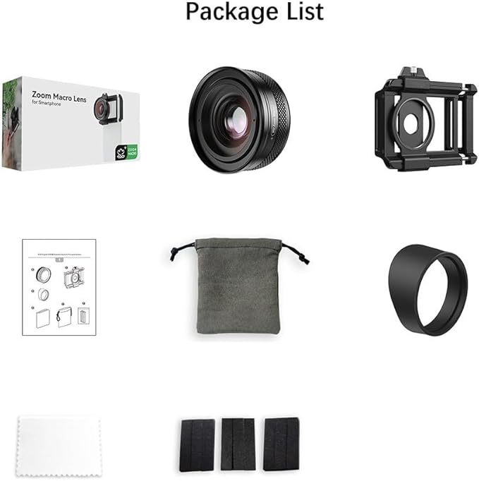 TreasureCave Zoom Macro Lens Kit for Smartphone, 10-20X Macro Cell Phone Lens with for General Purpose Lens Clip, HD Macro Photography Lens Phone Macro Lens Attachment