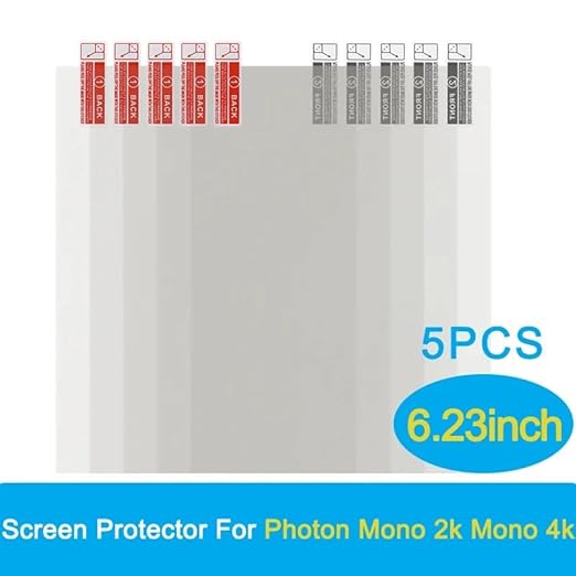 5PCS Screen Protector for LCD 3D Printer，Screen Protective Film for Anycubic Photon Mono 4K 6.23 inch Monochrome Resin 3D Printer