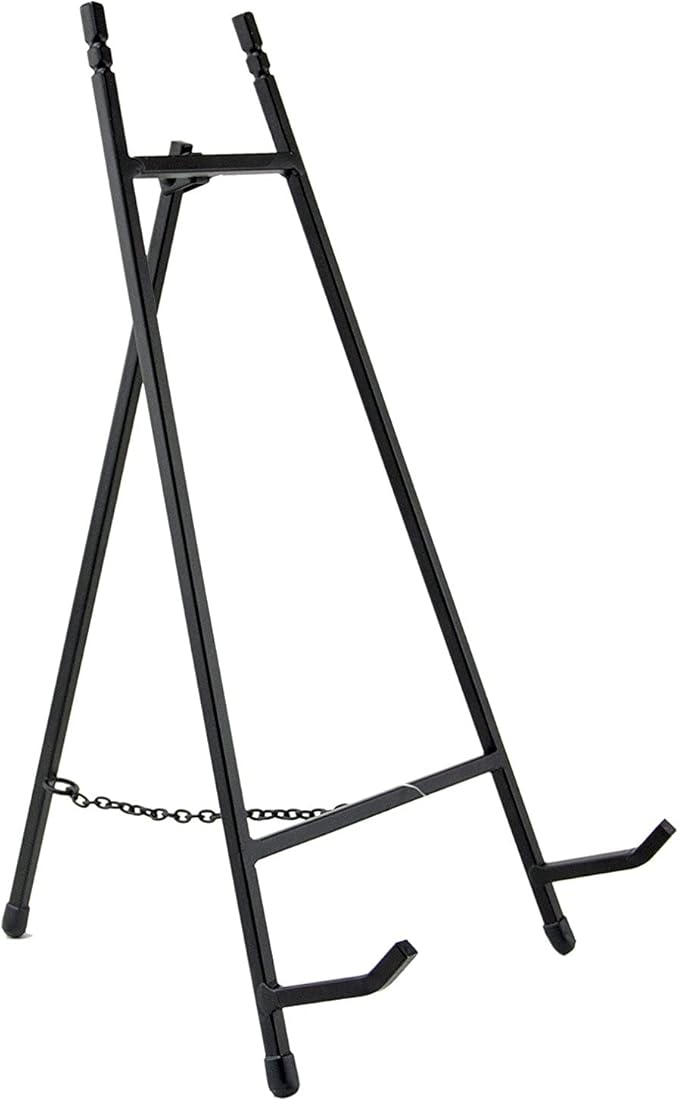 Red Co. 13” Tall Modern Metal Tripod Plate Stand and Art Holder Easel, Black