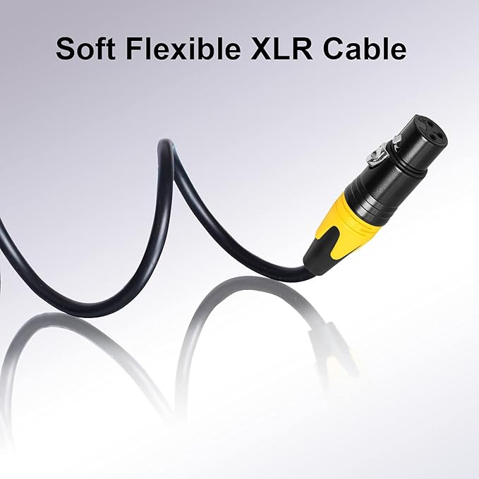 XLR Microphone Cables 25 Feet 4 Pack - Pro Balanced 3 Pins XLR Male to Female Audio Cables