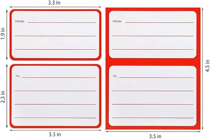 100 Pcs Self-Adhesive to/from Address Mailing Labels, Perfect for Boxes, Envelopes, and Shipping (4.5x3.5 Inch, 50 Sheets)
