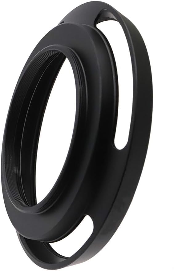 40.5mm Hollow Lens Hood 40.5mm Screw in Curved Vented Lens Hood 40.5mm Metal Lens Hood for 40.5mm Lens Hood Wide(Black)