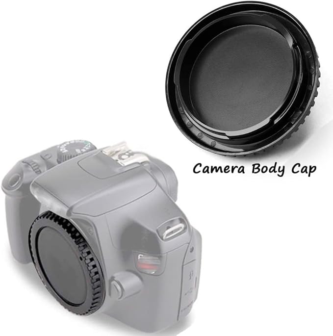Rear Lens Cap and Front Body Cap for Canon EOS 850D 250D 90D, Rebel SL3 T8 T8i T7, 200d ii, and More Canon DSLR and Hot Shoe Cover with Bubble Spirit Level Fire Rock (2 Sets)