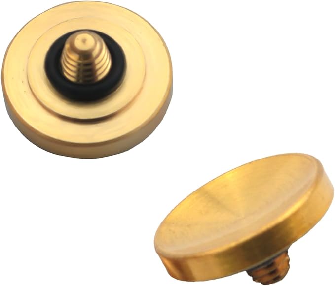 2PCS Gold Concave Camera Shutter Buttons 0.43 inch Diameter Gold Pure Copper Plated Buttons for Mechanical Shutter Release Cable Connection to Camera