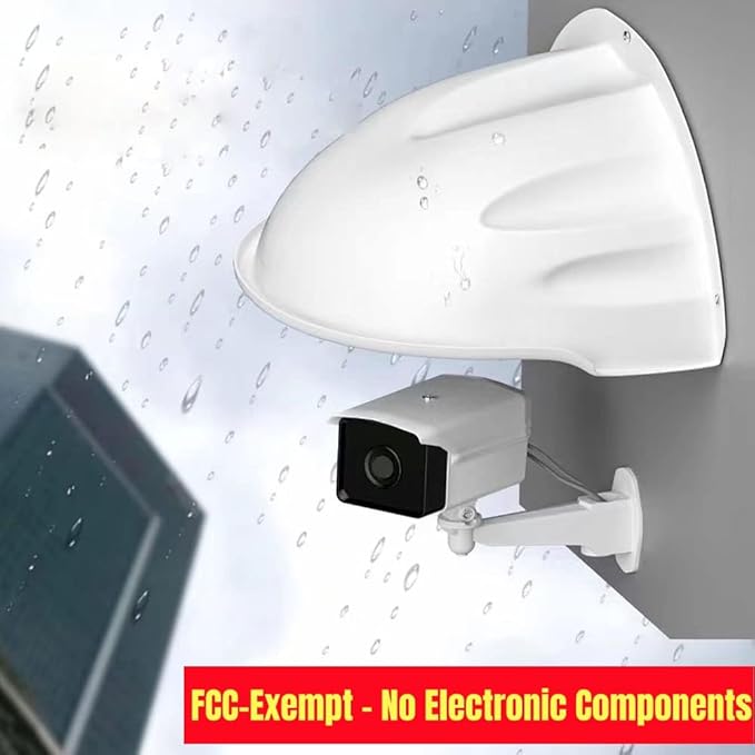 Universal Sun Rain Shield for Outdoor CCTV Cameras - Anti-Glare Weather Cover, Protects Cover for Nest/Ring/Hikvision/Dome/Bullet Cameras, White ABS Plastic