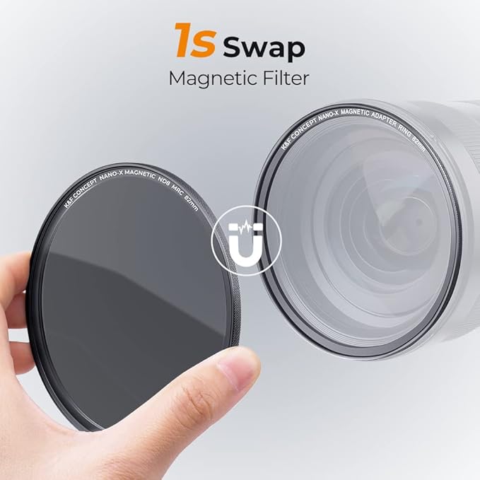 K&F CONCEPT 37mm Magnetic GND8 ND8 ND64 ND1000 Magnetic Basic Ring Camera Lens Filters Kit (5 Pack) -Optical Glass Neutral Density Filters Kit with 28 Multi-Layer Coated (Nano-X Series)