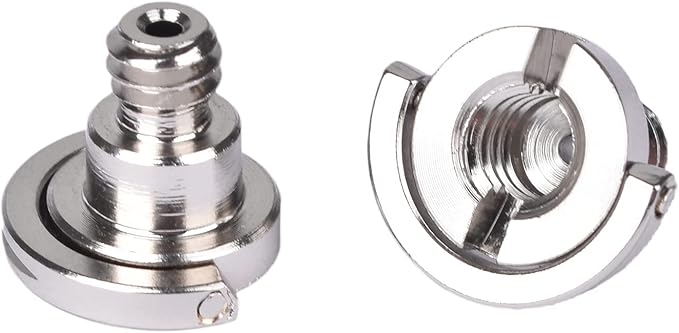 kinokoo D-Type Screw for Mounting Case on Camera Triopd/Camera Case/Quick Release Plate Screw - with Design pf D-Ring in Silver Color (2 pack)