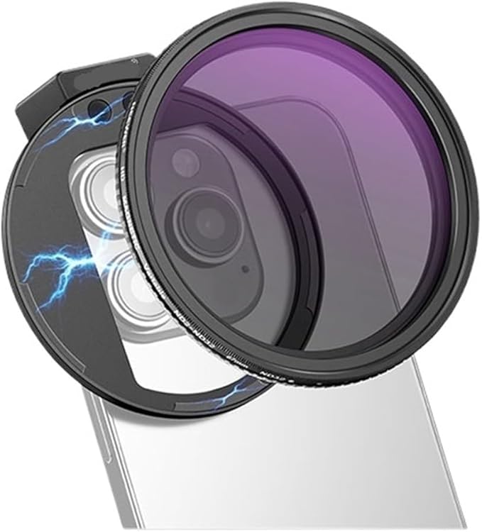 Clip On 67mm ND2-32 Magnetic Phone Lens ND Filter Kit with Cold Shoe