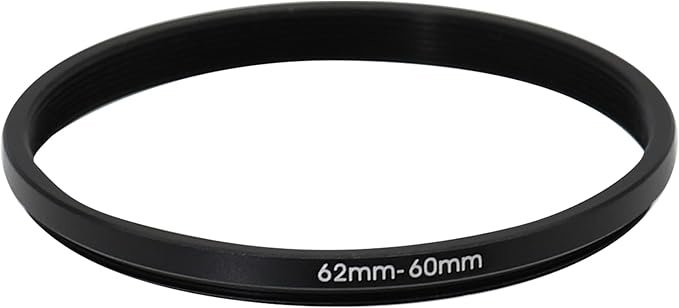 62-37/40.5/43/46/49/52/55/58/60/62/67/72/77/82/86/95/105mm Step Up & Step Down Rings Adapter for Camera Lens and Filters 62-60 Filter Adapter Ring 62mm Lens to 60mm Filters (62-60mm)