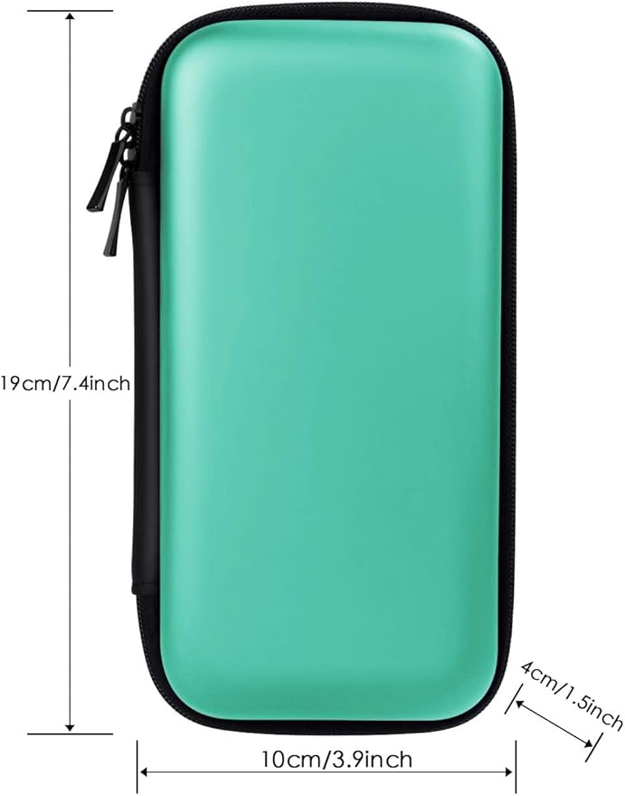 iMangoo Travel Essentials Electronics Organizer Charger Case Portable Dual Zipper Shockproof Pouch Tech Purse Cord Cable Pouches Power Bank Storage Accessories Bag for Women Men,6.5x3.2x1 Mint