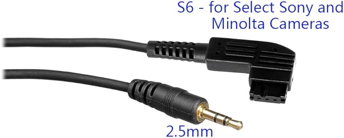 PHOLSY 2.5mm S6 Off-Camera Remote Cable for Sony a77M2, a99M2, a99, a77, a67, a65, a57, a55, a900, a850, a700, a580, a560, a550, a500, a450, a300, Replaces Sony RM-L1AM Cable