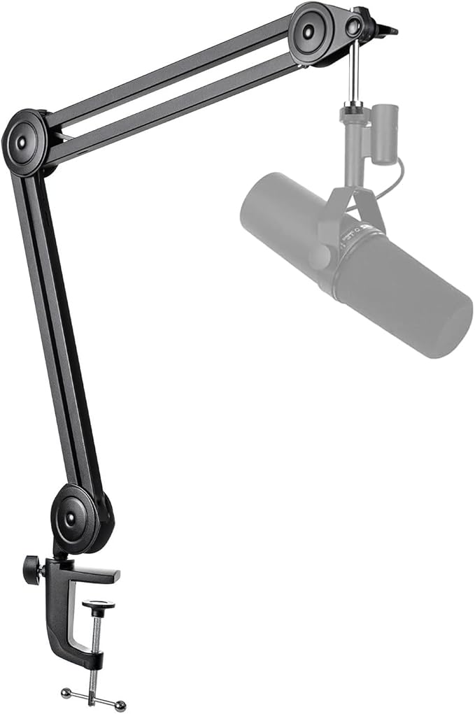 FIFINE Microphone Arm Stand-Heavy Duty Boom Arm, Suspension Scissor Adjustable Mic Stand with Desk Mount, C-calmp, 5/8" Screw, Cable Ties, for Recording Gaming Streaming Podcasting-BM63