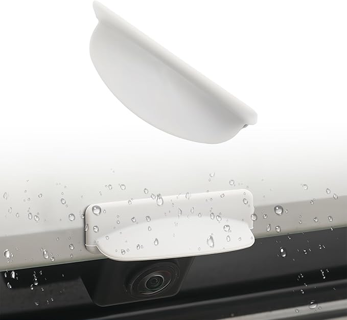 Car Backup Camera Rain Shield, Reversing Rear View Camera Anti-Rain Cover, Non-Destructive Adhesion, Universal Reversing Protector Sticker for Cars, Trucks, SUVs, White