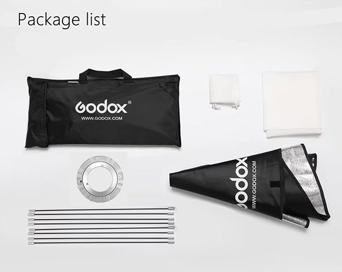 Godox Softbox 60x90CM Bowens Mount, Rectangular Photography Soft Box Diffuser Modifier for Portrait Product Photo Studio Strobe Flash Monolight Continuous Lighting Accessories