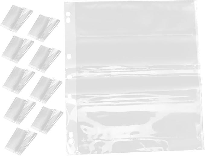 10pcs Film Negative Sleeves Document Pouch for Archival Storage Heavy Duty Protectors for Collectors and Historians Fits Standard Binders for Preserving Memories