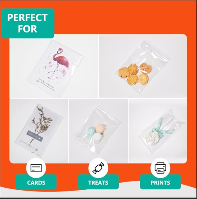 iMailer - 1000 Pcs - 4" x 6" Clear Plastic Cellophane Bags - Self Sealing Cello Bags for Bakery, Cookies, Photo, Prints, A1 Cards, Envelopes