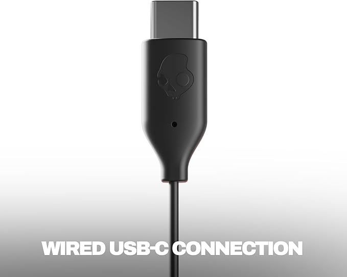 Skullcandy Jib USB-C Wired Earbuds with Noise Isolation, Inline Microphone Call and Track Control for iPhone Android, Ear Gel Sizes Included for Custom Fit - True Black