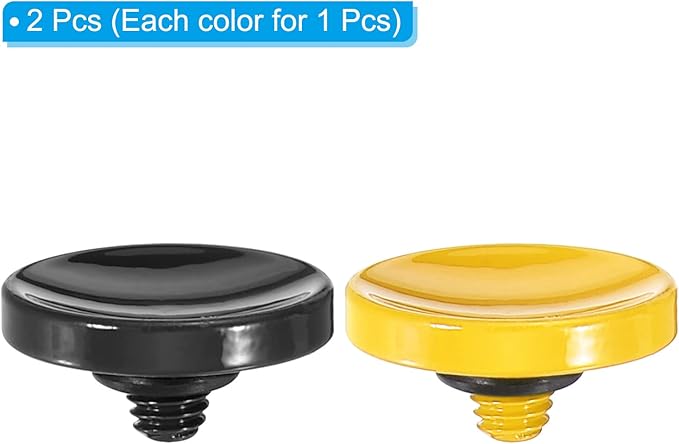 PATIKIL Camera Shutter Button, 2 Pack Soft Shutter Release Button Pure Copper Camera Button Concave, for Nikon for Fujifilm for Leica Black/Yellow