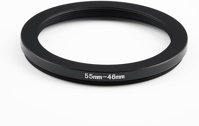 55mm to 46mm Step-Down Ring Filter Adapter,for All Brands UV ND CPL, Metal Ring Step-Down Rings Adapter Filter (55mm-46mm)