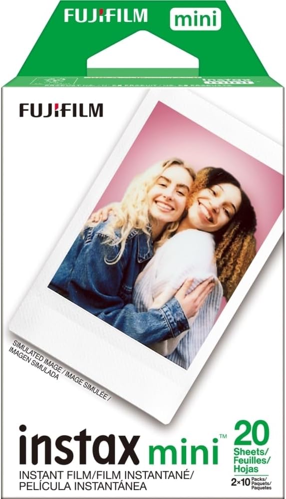 FUJIFILM instax mini LiPlay+ (Midnight Blue) Hybrid Instant Camera Bundle with 20 Exposures Instant Film + Instax Mini Album, Borders, Stickers & Clips + Microfiber Cleaning Cloth (4 Items)