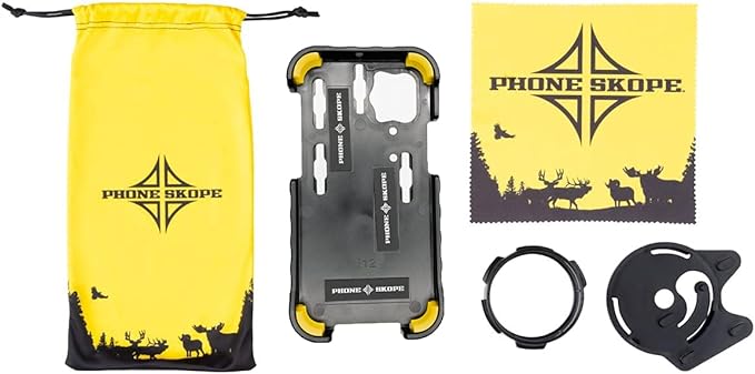 Phone Skope Complete Digiscoping Kit: Ideal Scope Camera for Hunting/Birding/Stargazing - Phone Scope Adapter Kit Includes Phone Scope Mount Case, Eyepiece Adapter, Lens Cloth - Fits Most Smartphones