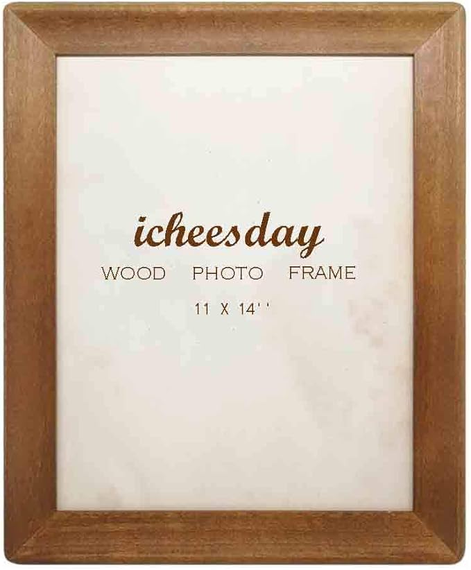 Rustic Picture Frames 11x14, Made of Brown Solid Wood for Wall Mounting Display Photos Diploma Certificate Award