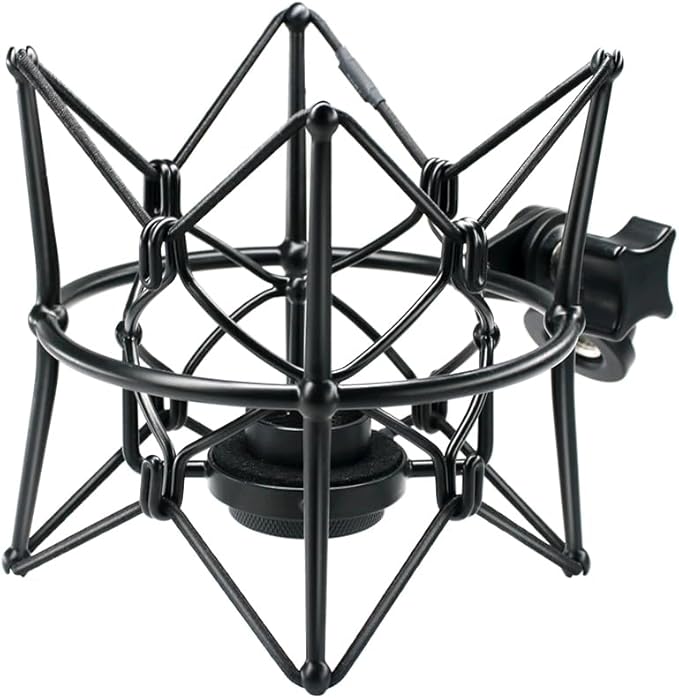Microphone Shock Mount Anti-Vibration Mic Holder Spider Recording Mic Shockmount Stand Compatible with Neumann U87 Ai, U89 i and TLM 67 (Black)
