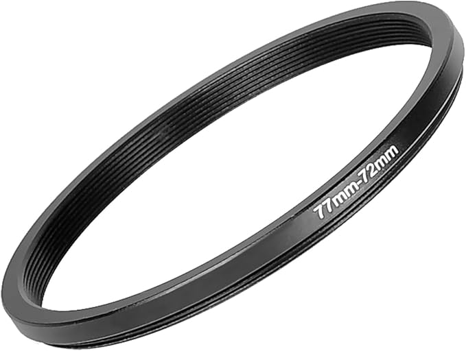 Step Down Rings 77mm to 72mm Metal Lens Filter Adapter Ring for All Brands, UV, ND, CPL 77mm Lens to 72mm Filter Size Accessories