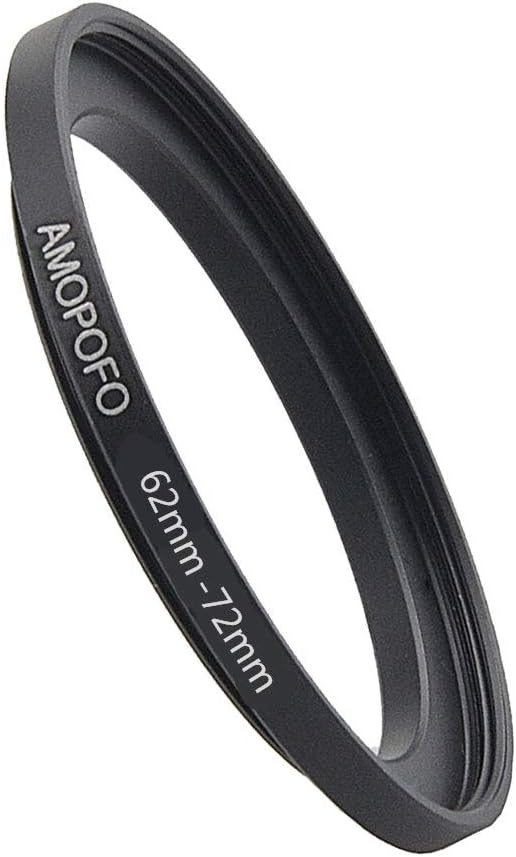62mm to 72mm Step Up Ring Filter Adapter for UV,ND,CPL,Metal Step Up Ring, Compatible with All 62mm Camera Lenses & 72mm Accessories
