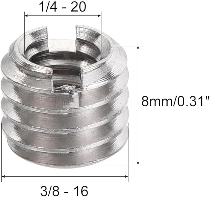 5 PCS 1/4 inch to 3/8 inch Tripod Thread Adapter, Easy Mount Convert Screw Adapter for Tripod Monopod Ballhead, Reducer Bushing for Camera Video Equipment DSLR SLR Mic Boom Stand