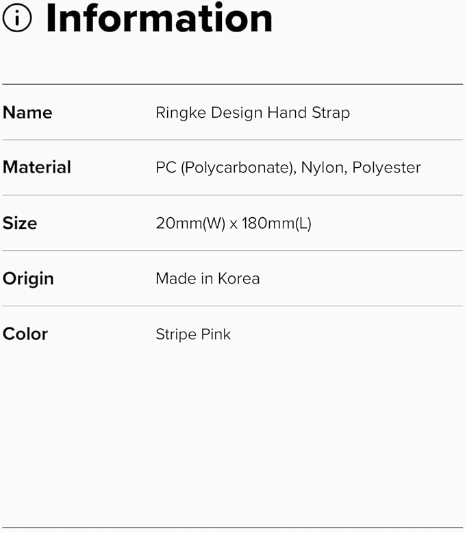Ringke Hand Strap [Adjustable Wristlet Lanyard with Sturdy String] [One-Touch Buckle] for Phone Case, Camera, Keys, USB Flash Drive, and ID Badge - Stripe Pink