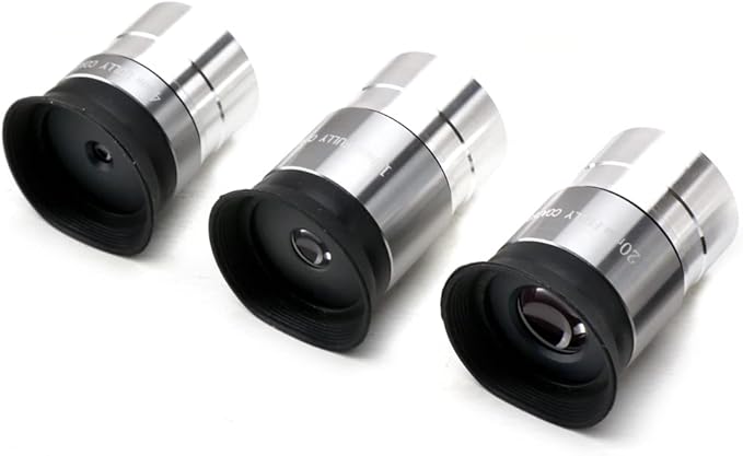 Starboosa Multi-Coated Telescope Eyepiece Set - 1.25 inch - Upgraded with Soft Eyecup [4mm, 10mm, 20mm]