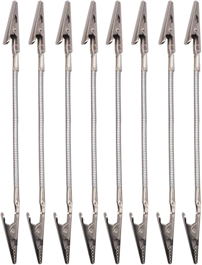 glrovazas Double Head Alligator Clip, Metal Strong Clip Photo Holder for Crafts DIY Card PhotoClip Photo Holders 8Pcs (Total Length 7.08inch)