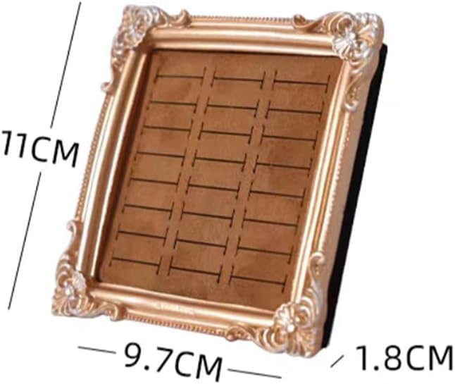 Jewelry Display Stand Vintage Ring Holder Box Earring Tray Retro Picture Frame Style Ring OrganizerJewelry Frame with Velvet