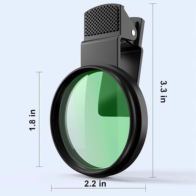 CPL Polarizing Filter for Phone,52mm Camera Lens Filter with Lens Clip Compatible for iPhone 14 Pro Max 13 Pro Max 13 Mini 12 11 X XS Max Samsung Galaxy