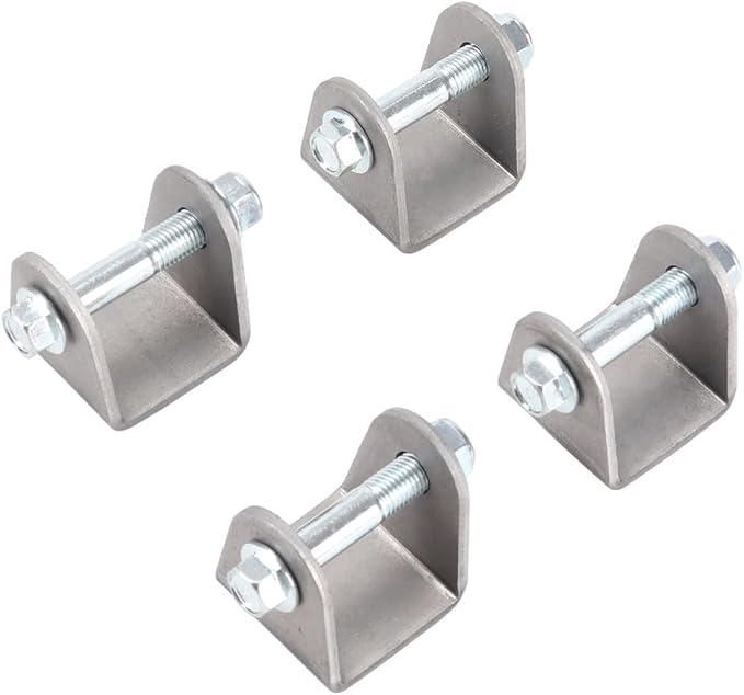 4 Pcs Weld On Shock Mounts Bracket Steel Base Shock Absorption Suspension Mounting Seat Shock with Screws Bar Pin Eliminator for Motorcycle Dirt Pit Bike ATV Go Kart