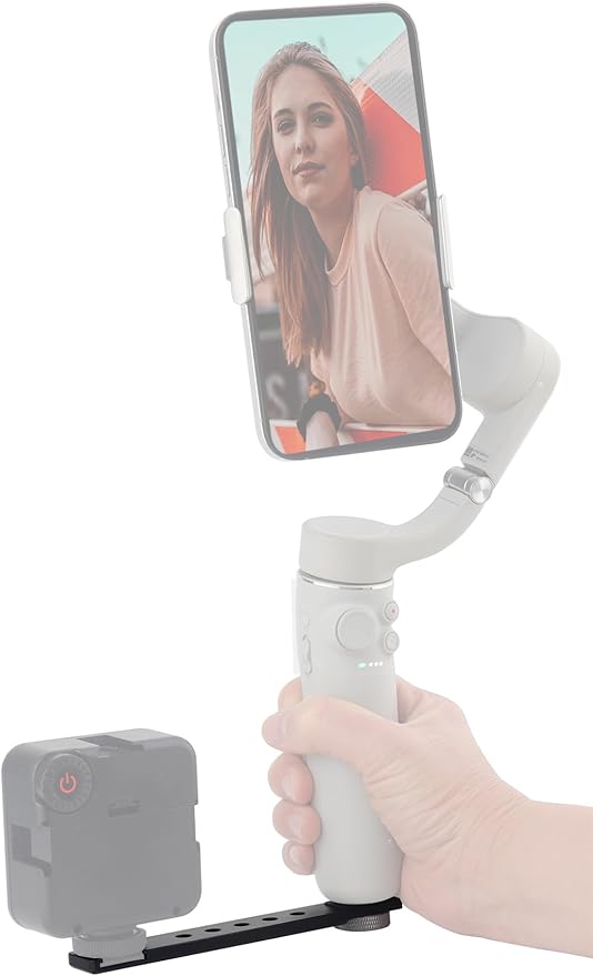 Rigdance 1/4 Cold Shoe Camera Extension Bracket for DJI Pocket 3, Hot Shoe Extension Camera Flash Bracket for Light, Mic, Compatible with Sony A6500 A6400 6300 6000, Aluminum-5.5" Long