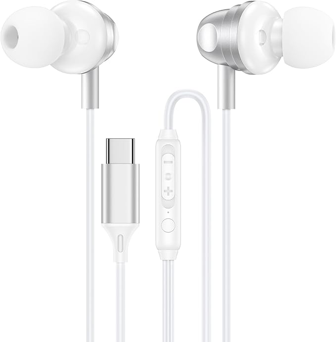 USB C Google Headphones Wired Earbuds for Google Pixel 10 Pro XL,10 Pro Fold,10 Pro,10,9a,9 Pro XL,9,8a,8 Pro,8,7a,7 Pro,7,6a,6 Pro,6,5a,5,4a,4 XL,3, in Ear Type C Pixel 10 Wired Ear Buds Earphones