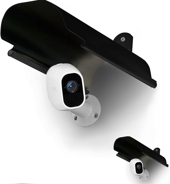 2 Pack Universal Sun Rain Shade Camera Cover Shield,Protective Roof for Outdoor Dome, Bullet Cameras,for Blink,Eufy,Arlo,WyzeCam,Nest,Ring,SimpliSafe,Kasa,Aluminum Alloy Material-Black